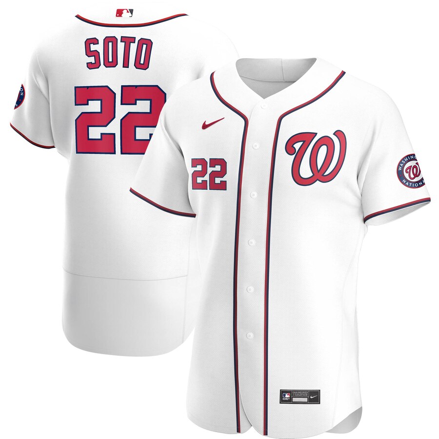 Washington Nationals #22 Juan Soto Men Nike White Home 2020 Authentic Player MLB Jersey